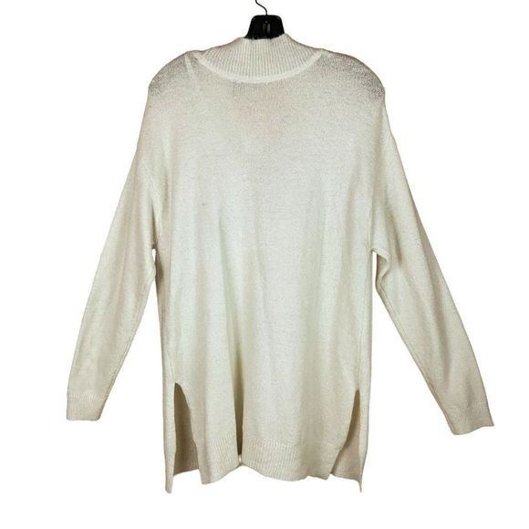 RDI Sweater Tunic V-Neck Cream Pearl Essence Side Slits Oversized Women Small - Picture 9 of 10